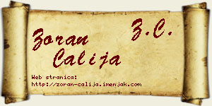 Zoran Čalija vizit kartica